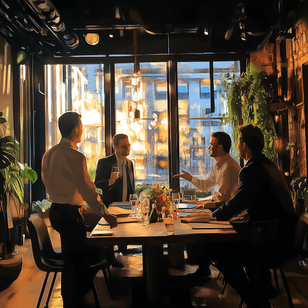 cover image of event - people dining in a corporate setting